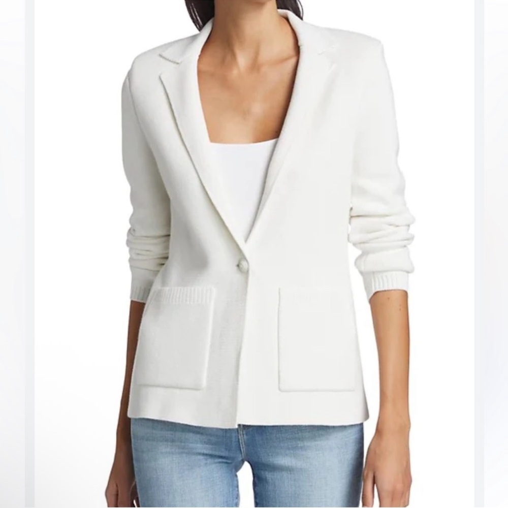 L'Agence Lacey White Knit Blazer